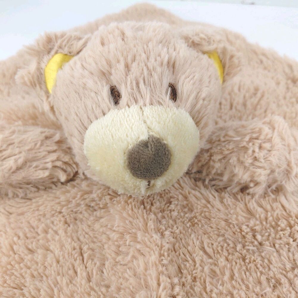 Linzy Baby Tan Teddy Lovey Plush Baby Security Blanket Soft Satin Ears